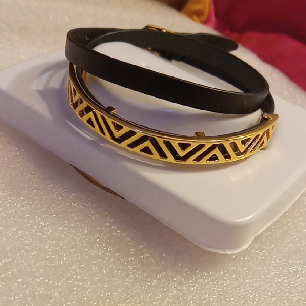 Black and Gold Geometric Bracelet